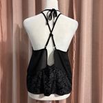 Tobi Black Y2k Style Velvet Tank Top - Large Photo 1