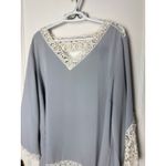 Lane Bryant  Light Blue Lace Flowy Boho Bell Sleeve V-neck Blouse Top Size 18/20 Photo 1