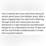 Buffalo David Bitton  women’s size 25 Skylar high rise skinny denim jeans NWT Photo 11