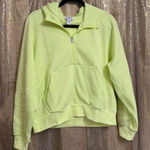 Athleta  Easy Fleece Half Zip Hoodie Citron Green Cozy Sweater Medium NWOT Photo 0