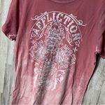 Affliction Y2K Pink White Rhinestone Grunge Painted Thrashed Womens Medium Photo 1