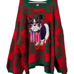 Holiday Time  Women Size 4X Boston Terrier Ugly Christmas Sweater Holiday Party Photo 0