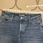 EXPRESS 90’s slim high rise FlexX stretch raw hem jeans, large short: 12/14/16 Photo 3