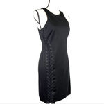 Daniel Cremieux Cremieux Black Sleeveless Sheath Dress Stretch Ponte Knit Side Lacing Career 4 Photo 1