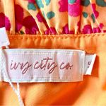 Ivy City Co Orange Pink Green Floral Print Pleated Dress Photo 7