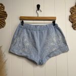 Free People shorts Medium floral embroidered cotton linen high waist boho Photo 2