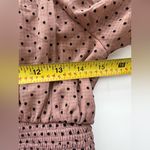 Anthropologie  By the River Brown Polka Dot smock babydoll Mini Dress tiered M Photo 4