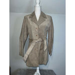 Women's BKE Diva Beige Suede Trench Coat M Size M Photo 1