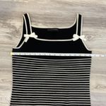 Cable & Gauge Black & Off White Striped Sleeveless Tank Top w/ Bows on Straps M Photo 8