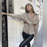 ZARA Women’s Front Cut Out Detail Long Sleeve Blouse Photo 6