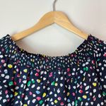 J. Crew Off The Shoulder Blouse Top Polka Dot Blue Size 0 Photo 2
