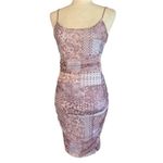 Rue 21  Y2K Bodycon Mini Dress Paisley Purple Size Medium NWT Sexy Geometric Photo 2