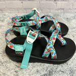 Chacos Chaco Blue Floral Hiking Sandals Women's 9** Strappy Comfort Photo 1