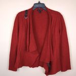 Eileen Fisher Women’s Wool Wrap Front Leather Trim Shoulder Buckle Sweater Photo 5