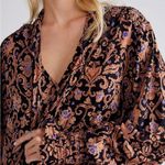 Free People NEW  Printed Bridgette Tunic Multi Color Blk Combo Size XS Oversized Photo 4