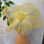 Handmade yellow floral hat. This hat was made for the stage in the theater. Photo 7