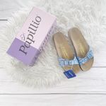 Birkenstock Papillio Women's Madrid Floral Circles Blue Birko-Flor Sandal Sz 42N Photo 1
