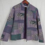 Tapestry Patchwork Style Zip Up Jacket Size 10 Purple Photo 2