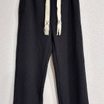 nwot casual wide leg ribbed dark grey soft pants sweats sweatpants Gray Size L Photo 0