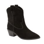 NIB! Lisa Vicky Sway Pointed Toe Suede Western Black Bootie Photo 0