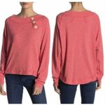 Free People  We The Free Don't Forget Me Pink Slub Asymmetrical Henley Small Photo 1