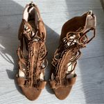 Jessica Simpson Becky Fringe T-strap Wedge sandals -Honey tan size 9 Photo 7
