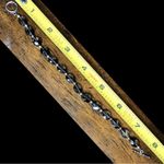 Sterling Silver Faceted Smokey Quartz  Spacers Toggle Clasp Tennis Bracelet 8” Photo 4