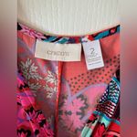 Chico's  Red Orange Asymmetrical Floral Dress 2 12 L Photo 3