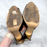 Giuseppe Zanotti Vintage Y2K Leather Flower Silk Platform Mule Sandal Heel Black Photo 9