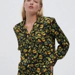 Ganni  Smile Paisley-Print Satin Long Sleeve Button Front Shirt Size EU 32 Photo 1