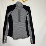 Lululemon Run: U-Turn Pullover Mini Check Pique Black White Sz 10/12 Reversible Photo 4
