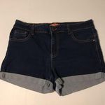 Stretch blue dark wash denim cuffed short size large Photo 0