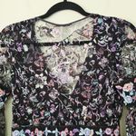 Free People New  Cherry Blossom Embroidered Black Floral Mini Dress Women Size 0 Photo 8