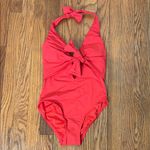 Vince Camuto NWOT ‎ One Piece Swimsuit Orange/Poppy Knot Front Tie Halter size 4 Photo 1