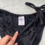 Shade & Shore Black Ribbed Tie Side Bikini Bottom Swimsuit Womens L (12-14) Photo 1