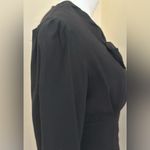 Laura Ashley Black Vintage 1990’S Long Sleeve Black Bow Wool Dress Pleated Sz 8 Photo 6