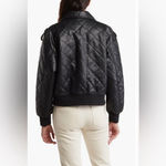 Rebecca Minkoff Diamond Quilted Faux Leather Bomber Jacket in Black/Medium Photo 1