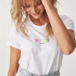 Cotton On Woman Paris short sleeve T-shirt with rainbow embroidery on the chest Photo 0