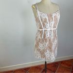 For Love & Lemons  Cheyenne Lace Mini Dress in Ivory Photo 2