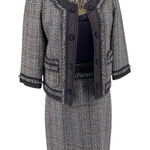 Rebecca Taylor  2 Pc Purple Tweed Dress Jacket‎ A Line Silk Classic Retro Office Photo 0