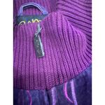 Bob Mackie Wearable Art Jacket, Small, Leather Suede Knit Embroidered Purple Photo 4