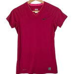 Nike Pro Combat Hot Pink V-Neck Short Sleeve Athletic Top S Photo 0