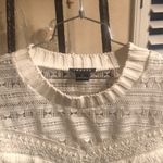 Trouve white lace‎ fringe crew neck sweater top women’s size M Size M Photo 3