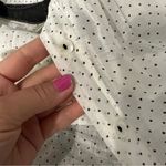 KILOL Midi tiered tunic dress, polka dot print, sheer,deep side slits,buttons XS Black Photo 5