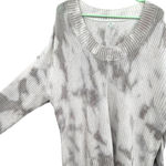 Aerie  size Small oversized pullover style sweater v neck gray white marbled‎ Photo 2