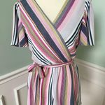 Three Pink Hearts Striped Romper Photo 2