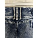 VTG Y2K Low Rise Bare Back Rhinestone Bling Denim Jeans Size 7/8 00s Grunge Blue Photo 2