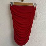 AFRM LOS ANGELES Desani Rhinestone Dotted Ruched Miniskirt Size Medium BNWT Red Photo 0
