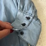 Who What Wear  Blue On or‎ Off Shoulder Ruffled Cuffed Sleeve Blouse Size Large Photo 4