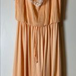 60s VINTAGE ORANGE LACE MAXI DRESS DAINTY COTTAGE CORE EASTER Photo 2